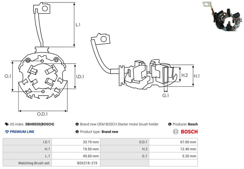 AS-PL SBH0020(BOSCH) Holder, carbon brushes