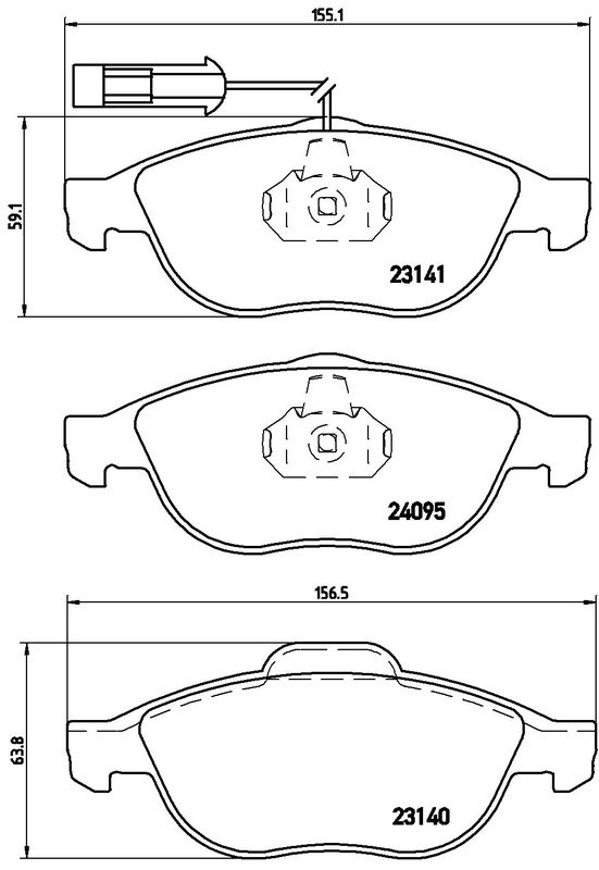 комплект спирачно феродо, дискови спирачки BREMBO