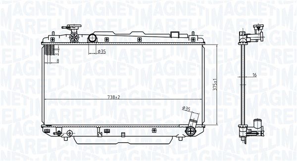 Радіатор, система охолодження двигуна, Magneti Marelli 350213176500