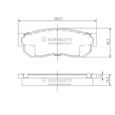 Комплект гальмівних накладок, дискове гальмо, Nipparts J3601001