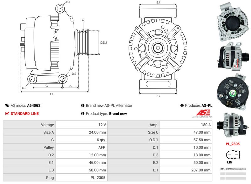 AS-PL A6406S Alternator