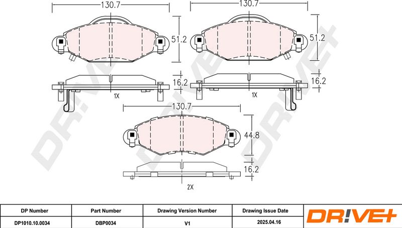 Set placute frana,frana disc DP1010.10.0034 Dr!ve+