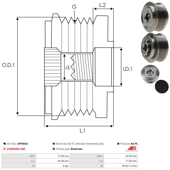 AS-PL AFP3023 Alternator Freewheel Clutch