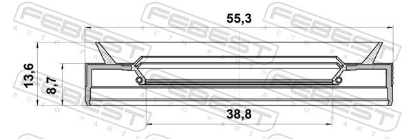 Ущільнювальне кільце вала, приводний вал, Febest 95PES-40550914C