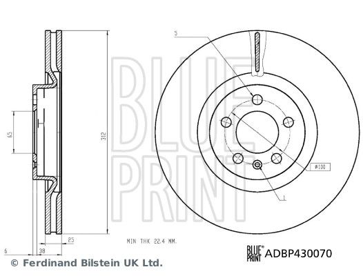 BLUE PRINT ADBP430070 Brake Disc