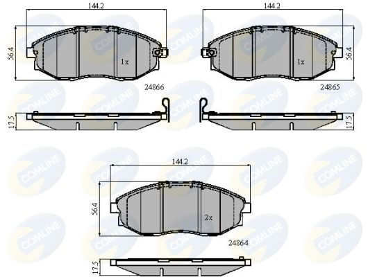 Комплект гальмівних накладок, дискове гальмо, Comline CBP31585