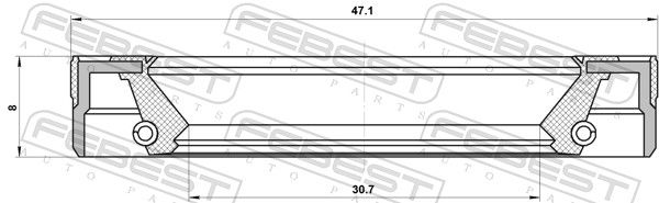 Ущільнювальне кільце вала, головний вал кп, Febest 95LEY-32470808L