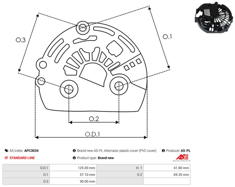 Kaitsekate, generaator, AS-PL APC3034