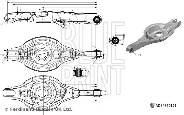 Важіль підвіски, підвіска коліс, Blue Print ADBP860191