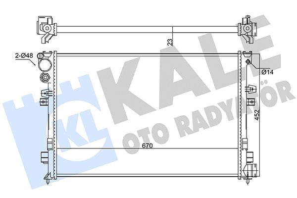 Радіатор, система охолодження двигуна, Kale Oto Radyatör 347220