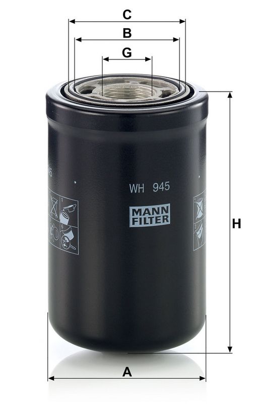 Hüdraulikafilter, automaatkäigukast, MANN-FILTER WH 945