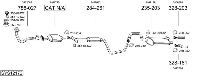 BOSAL kipufogórendszer SYS12172