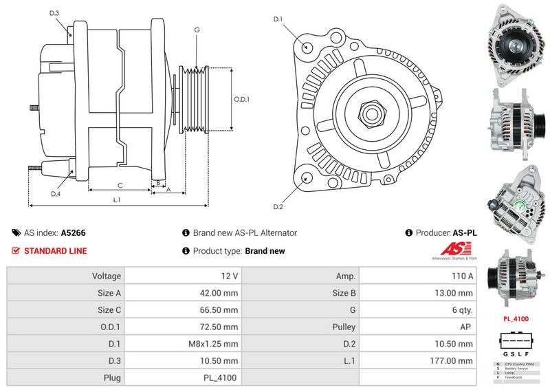 AS-PL A5266 Alternator