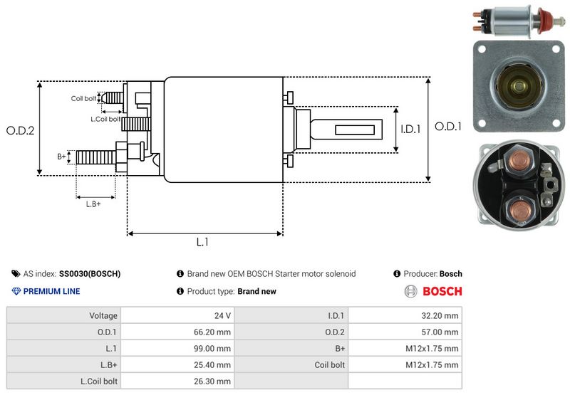 AS-PL SS0030(BOSCH) Solenoid Switch, starter