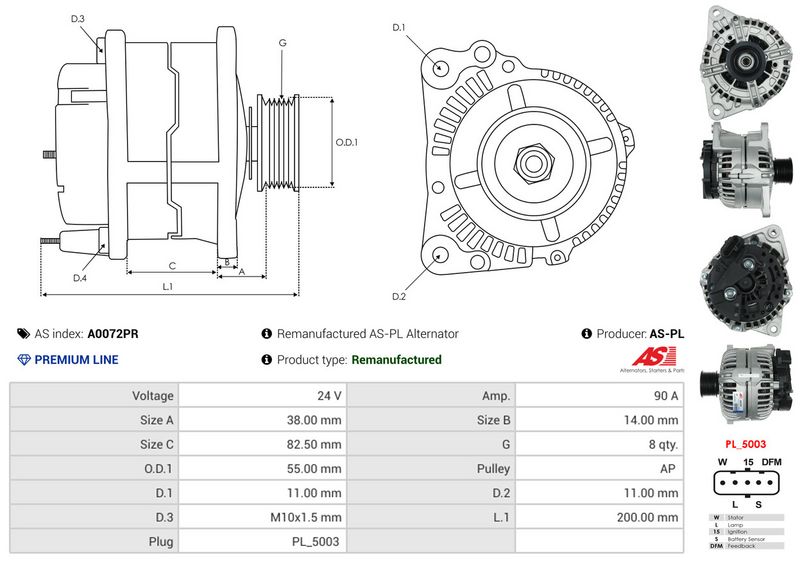 AS-PL A0072PR Alternator