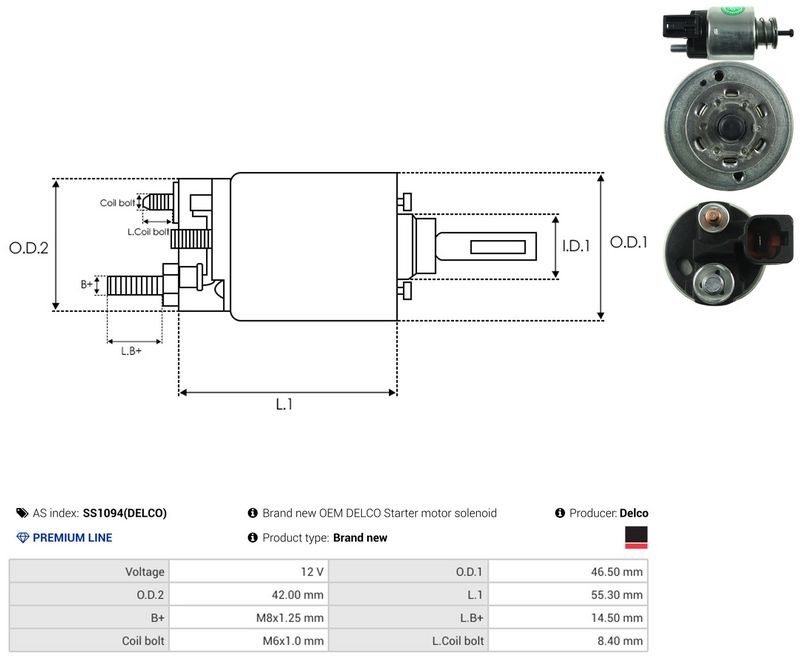 Magnetlülitus, starter, AS-PL SS1094(DELCO)