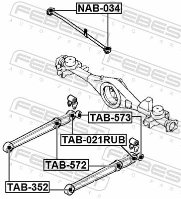FEBEST TAB-572 Mounting, control/trailing arm