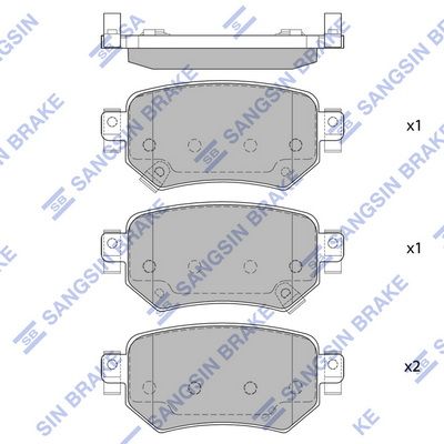 Комплект гальмівних накладок, дискове гальмо, Hi-Q SP4070