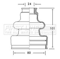 First Line Bellow Kit, drive shaft FCB2651