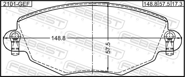 Комплект гальмівних накладок, дискове гальмо, Febest 2101-GEF