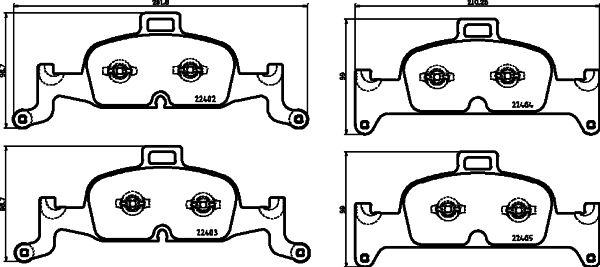 Комплект гальмівних накладок, дискове гальмо, Hella 8DB355025-811