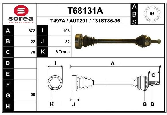 EAI hajtótengely T68131A