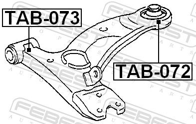 FEBEST TAB-072 Mounting, control/trailing arm
