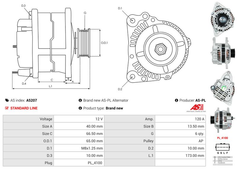 AS-PL A5207 Alternator