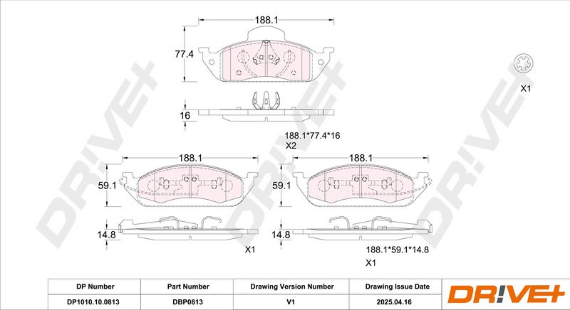 Set placute frana,frana disc DP1010.10.0813 Dr!ve+