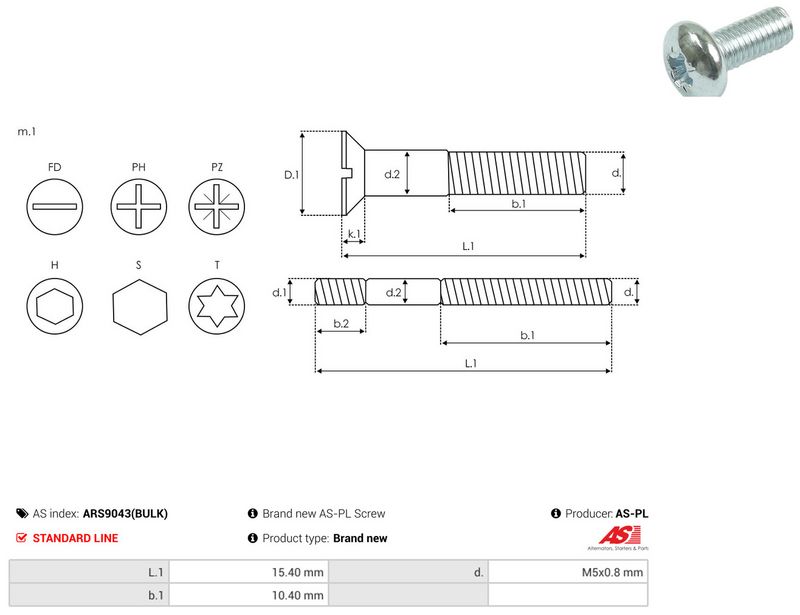 AS-PL ARS9043(BULK) Repair Set, alternator