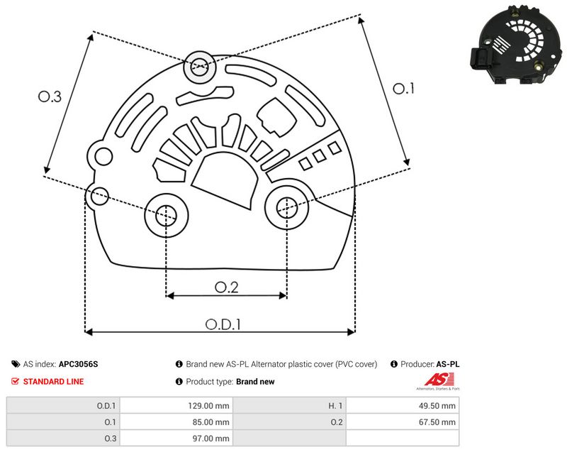 Kaitsekate, generaator, AS-PL APC3056S