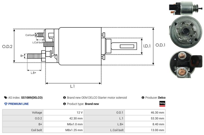 AS-PL SS1089(DELCO) Solenoid Switch, starter
