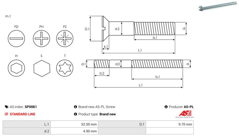 AS-PL SP0061 Repair Set, alternator