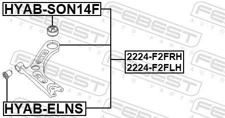 FEBEST 2224-F2FLH Control/Trailing Arm, wheel suspension