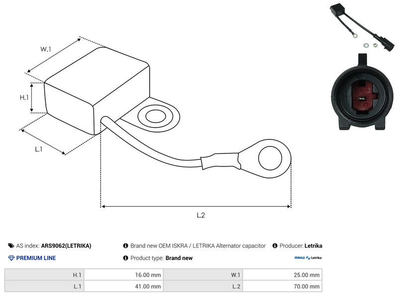 Remondikomplekt, generaator, AS-PL ARS9062(LETRIKA)