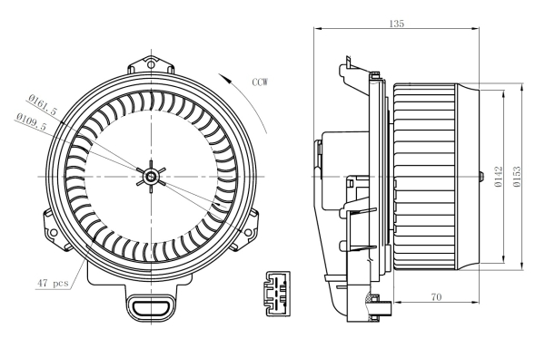 WILMINK GROUP Utastér-ventilátor WG2160430