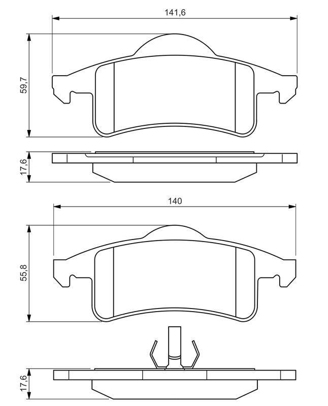 BOSCH Plaquettes de frein à disque 0 986 424 665