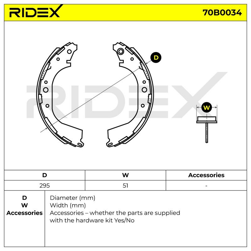 комплект спирачна челюст RIDEX