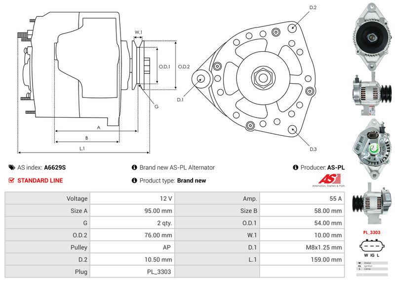 AS-PL A6629S Alternator