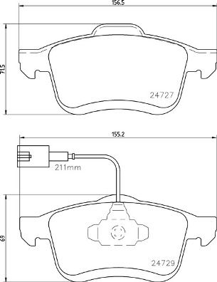 Комплект гальмівних накладок, дискове гальмо, Brembo P23163