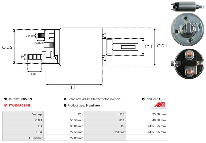 AS-PL SS5069 Solenoid Switch, starter