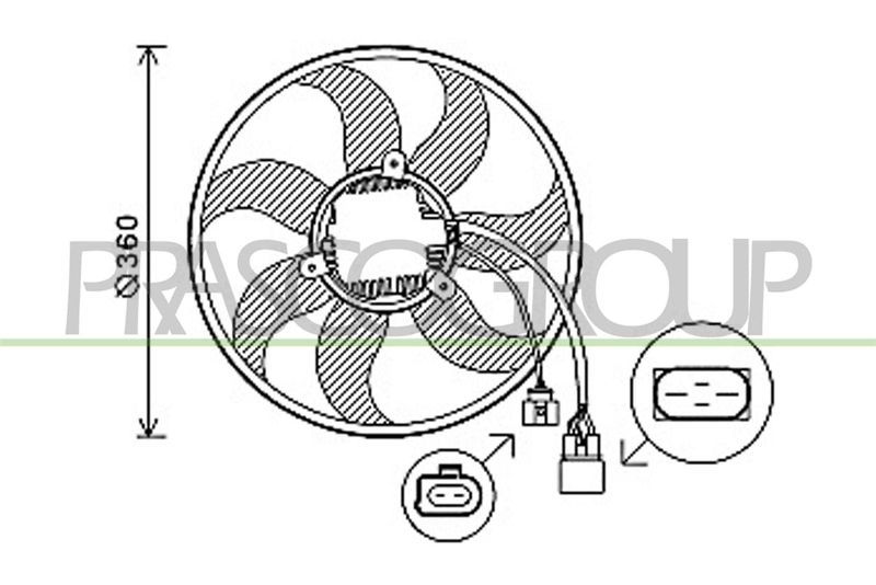 PRASCO ventilátor, motorhűtés AD022F003