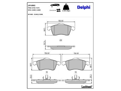 DELPHI LP1092 Brake Pad Set, disc brake