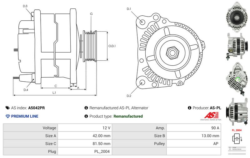 AS-PL A5042PR Alternator