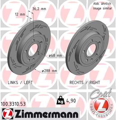 Гальмівний диск, Zimmermann 100.3310.53