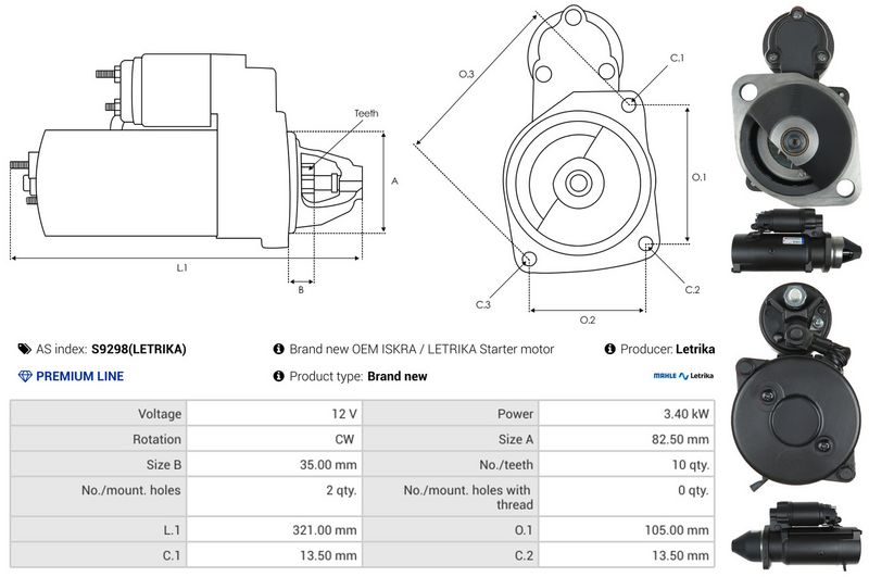 AS-PL S9298(LETRIKA) Starter