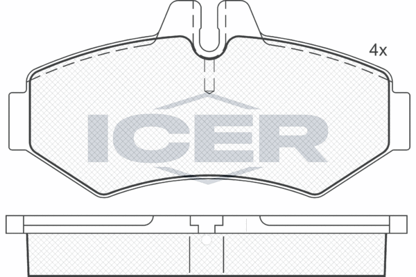 Комплект гальмівних накладок, дискове гальмо, Icer 141289