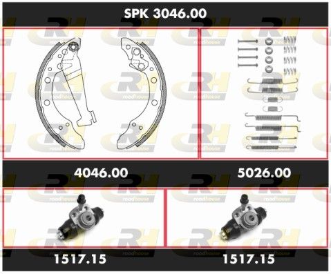 Комплект гальма, барабанне гальмо, Roadhouse SPK3046.00