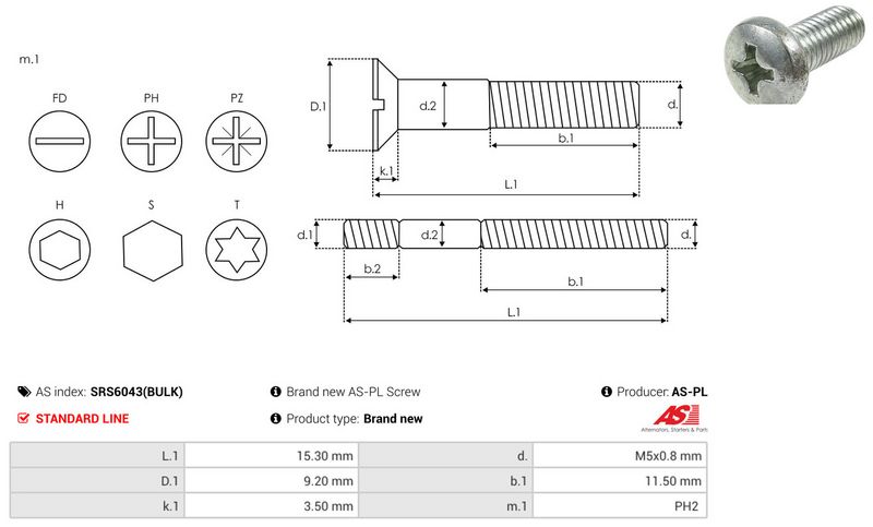 AS-PL SRS6043(BULK) Repair Set, alternator