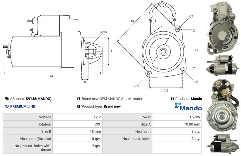 AS-PL S9148(MANDO) Starter